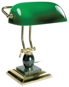 Светильник настольный E27 60Вт без ламп из мрамора зеленый золотистый 231488 Галант