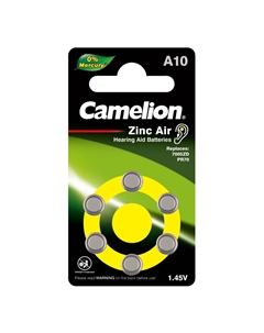 Батарейка Mercury Free таблетка A10 1,4 В (6 шт.) (A10-BP6) Camelion