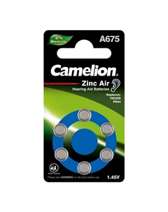 Батарейка Mercury Free таблетка A675 1,4 В (6 шт.) (A675-BP6) Camelion