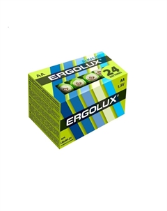 Батарейка BP24 АА пальчиковая LR6 1,5 В (24 шт.) (LR6BP-24) Ergolux