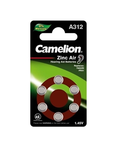 Батарейка Mercury Free таблетка A312 1,4 В (6 шт.) (A312-BP6) Camelion