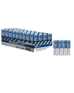Батарейка BOX40 ААА мизинчиковая LR03 1,5 В (40 шт.) (LR03BOX40) Ergolux