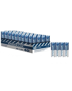 Батарейка BOX40 АА пальчиковая LR6 1,5 В (40 шт.) (LR6BOX40) Ergolux