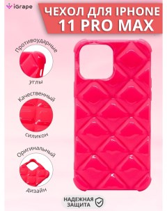 Силиконовый чехол ромб для iPhone 11 Pro Max Ультра розовый Igrape