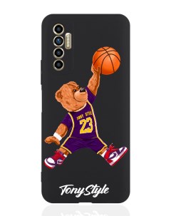 Чехол для смартфона Tecno Camon 17P черный силиконовый баскетболист с мячом Tony style