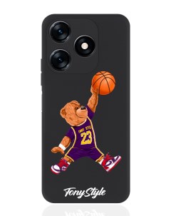 Чехол для смартфона Tecno Spark 10 10C черный силиконовый баскетболист с мячом Tony style