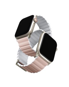 Ремешок Revix Premium Edition для Apple Watch 41 40 38 мм Pink White Uniq