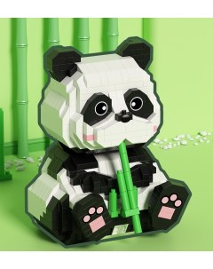 Конструктор 3D из миниблоков Любимые животные Панда кушает бамбук 920 эл JM20814 Rtoy