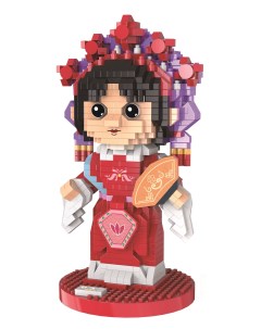 Конструктор 3D из миниблоков Девушка красавица в красном платье с веером DI668 45 Daia