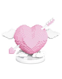 3D конструктор из миниблоков Любовь Сердце со стрелой Розовое DI668 15 02 Daia
