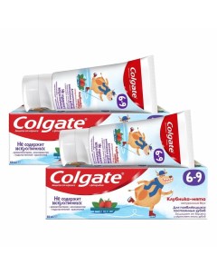 Зубная паста детская комплект Клубника мята с фтором 6 9 лет 60 мл х 2 шт Colgate
