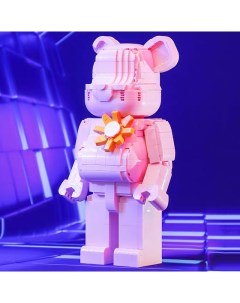 Конструктор 3D из миниблоков Bearbrick Влюбленный мишка розовый 1126 эл BA21165 Balody