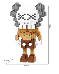 Конструктор 3D из миниблоков Kaws кукла белая 890 элементов BA16238 Balody