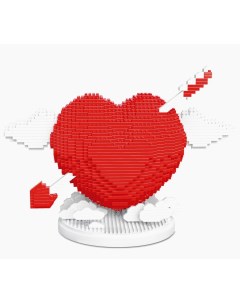 3D конструктор из миниблоков копилка Любовь Сердце со стрелой Красное DI668 15 01 Daia