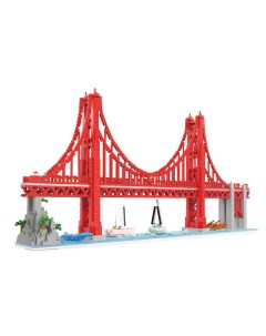 Конструктор 3D из миниблоков мост Золотые Ворота 7200 эл JM20804 Rtoy