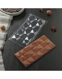 Форма для шоколада 18х8 см Квадраты 20 шт Nobrand