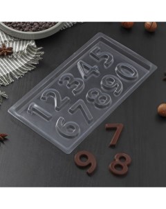 Форма для шоколада 10 ячеек 22х11 см Цифры 20 шт Nobrand