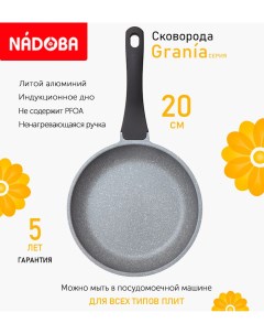 Сковорода с антипригарным покрытием 20 см Grania индукция Nadoba