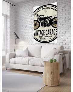Вертикальное фотопанно на стену Винтаж гараж 150x200 см Joyarty