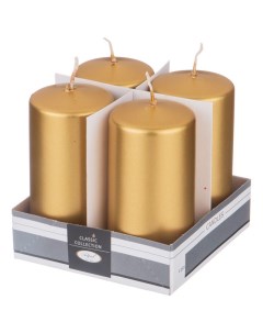 Набор свечей Золотой металлик 4 шт 10х5 см 348 445 Adpal