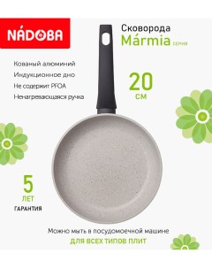 Сковорода с антипригарным покрытием 20 см Marmia индукция Nadoba