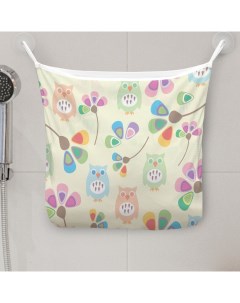 Органайзер для ванной Цветные совы и цветы 39x33 см Joyarty