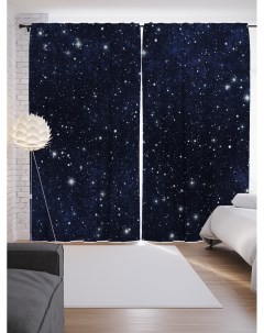 Шторы с фотопечатью Тысячи звезд из сатена 290х265 см Joyarty