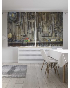 Классические шторы Полки гаража серия Oxford DeLux 2 полотна 145x180 см Joyarty