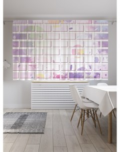 Классические шторы Сиреневая стена серия Oxford DeLux 2 полотна 145x180 см Joyarty