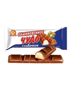 Шоколадный батончик вафельный Обыкновенное чудо сливочный 55 г пакет 24шт Slavyanka