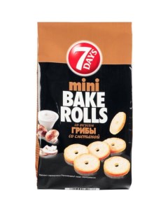 Сухарики мини 7Days с приправой сметана грибы 80 г Bake rolls