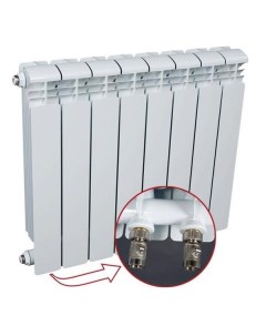 Алюминиевый радиатор Alum Ventil 500 4 секции белый RAL50004НЛ Rifar