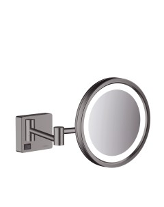 Зеркало для бритья AddStoris шлифованный черный хром 41790340 Hansgrohe