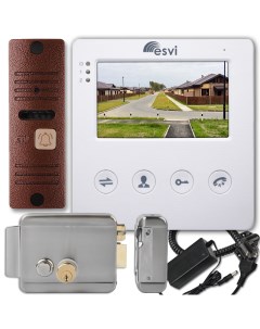 Комплект видеодомофона для дома с электромеханическим замком на калитку Esvi