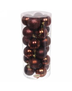 Набор шаров Микс фактур 201 1694 24шт 6 см шоколад Серпантин