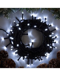 Световая гирлянда новогодняя Christmas LED Lights 5m white 5 м белый холодный Qvatra