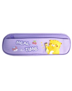 Школьный пенал Meal Time на молнии фиолетовый 1852 Nobrand