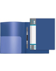 Папка скоросшиватель А4 600мкм карман Dialy пружинный непрозрачная синяя Devente