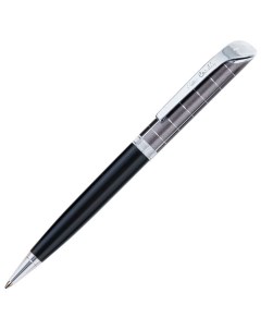Шариковая ручка подарочная Gamme корпус черный серый акрил хром синяя Pierre cardin