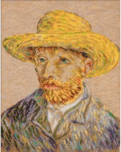 Набор для вышивания Золотая серия MET 7365 Автопортрет в соломенной шляпе Panna