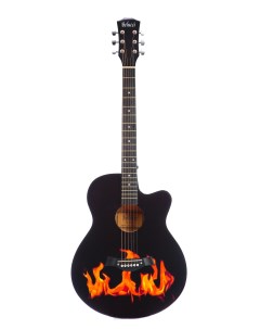 Акустическая гитара с анкером глянцевая Липа 4 4 40 дюйм BC4040 Fire Belucci