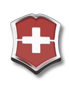Значок 4 1888 в форме креста на щите красно серебристый Victorinox