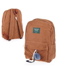 Рюкзак 1 отделение накладной карман брелок коричневый Travelingshare