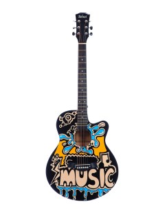 Акустическая гитара с анкером глянцевая Липа 4 4 40 дюйм BC4040 Music Belucci