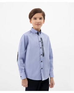 Рубашка из фактурной ткани оксфорд голубая Gulliver