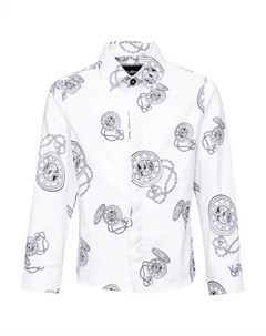 Белая нарядная рубашка с принтом Gulliver