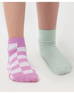 Комплект носков средней длины мятного и светло фиолетового цвета 2 пары Button blue