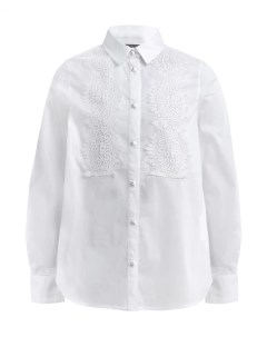 Белая блузка с белым кружевом Gulliver