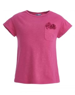 Розовая футболка декорированная цветами Gulliver