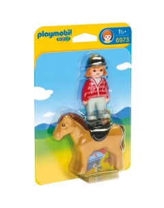 Конструктор 1 2 3 Наездница с лошадью Playmobil
